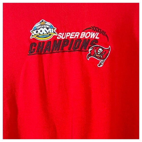 2003 Tampa Bay Buccaneers Super Bowl XXXVII Red Sweatshirt Mens Size XL Vintage - Picture 5 of 6
